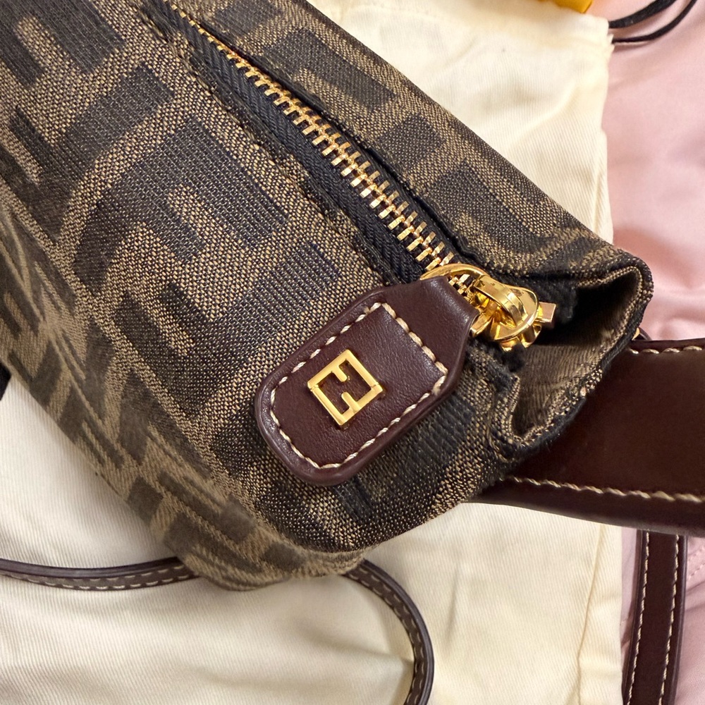 Fendi Crossbody Bag in Brown with Gold Accents - Picture 6 of 9